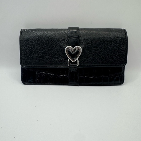 🖤 Gorgeous Black Brighton Long Wallet w/ Silver Embellishments 🖤 - Picture 1 of 5